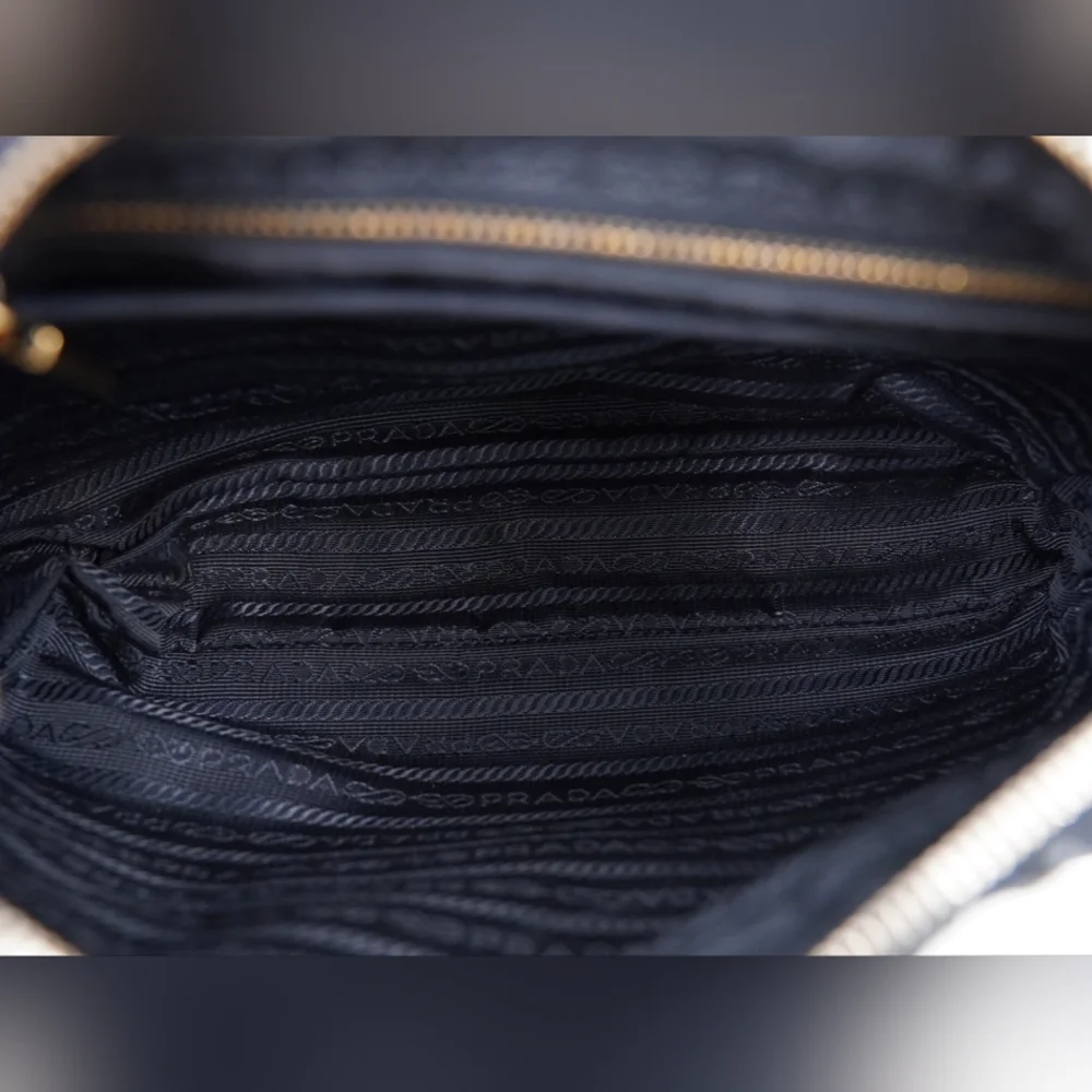 CB50 ❤️ PradaTessuto Nylon Saffiano Crossbody Bag Blue - Picture 13 of 14